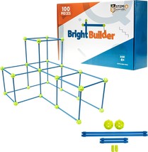 Intellio Toys Bright Builder  100 Pieces Kids Fort Building Kit Blue/Gre... - £48.29 GBP