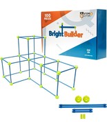 Intellio Toys Bright Builder  100 Pieces Kids Fort Building Kit Blue/Gre... - £47.78 GBP