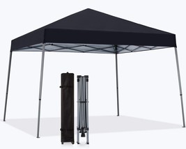 MASTERCANOPY Portable Pop Up Canopy Tent with Large Base(10x10,Black) - £117.17 GBP