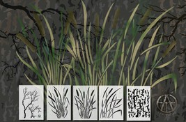 5Pack Spray Paint Camouflage Stencils Camo Jon Duck Boat CATTAIL BARK BR... - $19.99