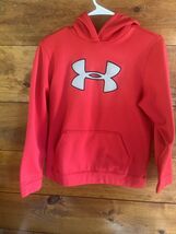 Under Armour Boys Sweatshirt Loose Fit Hoodie Red Youth Large Pocket - $19.77