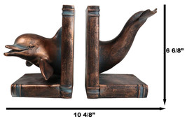 Sea Coastal Nautical Marine Bottlenose Dolphin Fishes Swimming Bookends ... - £32.24 GBP