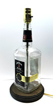 Jim Beam Black Whiskey Large 1.75L Liquor Bottle TABLE LAMP Wood Base Bar Lounge - $55.57