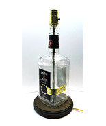 Jim Beam Black Whiskey Large 1.75L Liquor Bottle TABLE LAMP Wood Base Ba... - £44.03 GBP