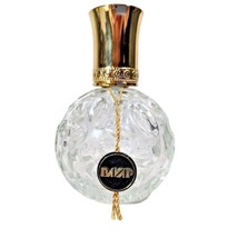 French Pavap Perfume Bottle Clear Glass Thumbprint Gold Color Lid Vintag... - $39.93