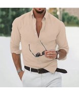 Linen and Cotton Shirt For Man, Summer T-shirt, Long-Sleeved Shirt, Casual  - $35.00