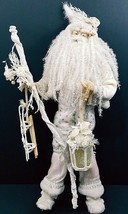 White Dotted Glitter Santa Claus 18&quot; x 9&quot; x 5&quot; Christmas Santa - $289.97 MXN