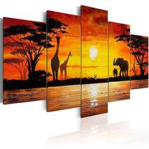 Tiptophomedecor Stretched Canvas Animal Art - Hot Safari - Stretched &amp; Framed Re - £70.78 GBP+