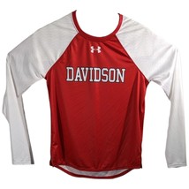 Under Armour Davidson Basketball Crew Shooter Shirt Womens Medium Red White LS - £13.29 GBP