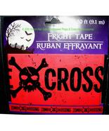 Gothic-Skull &amp; Crossbones-ZOMBIE CROSSING-Fright Caution Tape-Party Deco... - £2.53 GBP