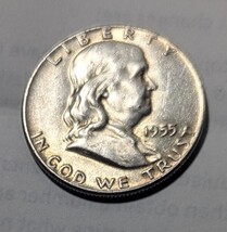 1955 D Franklin  Half Dollar 90% Silver Coin - €21,38 EUR