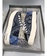 Sun + Stone Mens Bandana Patchwork High Top Sneakers Navy Size 10 MSRP $70 - £29.99 GBP