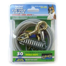 Four Paws Dog Tie Out Cable - Heavy Weight - Black 30&#39; Long Cable - £61.69 GBP