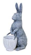 11&quot; Gray and White Polyresin Rabbit Figurine - £34.71 GBP