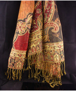 Bohemian colors / Pashmina Scarf / extra large wrap / never worn shawl /... - $30.00