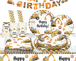 Construction Birthday Party Supplies Plates Set for 25 Guests, Construct... - £28.62 GBP