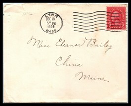 1929 US Postal History Cover - Lynn, Massachusetts to China, Maine J11 - £2.21 GBP