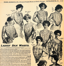 1901 Ladies Silk Waists Reproduction Advertisement Sears Fashion Clothin... - €9,29 EUR