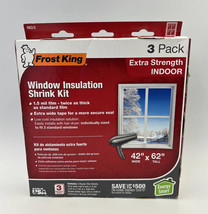 New Frost King Window Insulation Indoor Shrink Kit 3 Pack 42” X 62” 1.5mil NIB - £10.35 GBP
