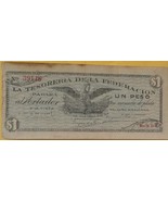 Mexico La Tesoreria Dela Federacion Un Peso Serie B Jan 27 1914 banknote - $376.01 MXN