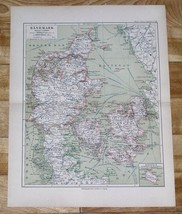 1892 Original Antique Map Of Denmark / SCHLESWIG-HOLSTEIN Germany - £11.49 GBP