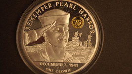 #C13 Remember Pearl Harbor One Crown Coin Tristan Da Cunha 2016 - $21.77