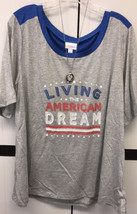 New Lu La Roe Large Gray “Living The American Dream” United &amp; Strong Boyfriend T - £19.65 GBP