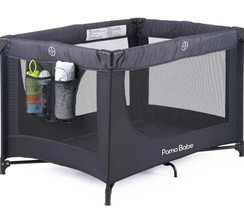Pamo Babe Portable Crib Baby Playpen with Mattress and Carry Bag (Black) - £49.56 GBP