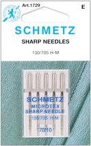 Schmetz Microtex Sharp Machine Needles-Size 10/70 5/Pkg - £10.01 GBP