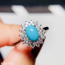 Boutique Jewelry 925 Sterling Silver Inlaid Natural Turquoise Gemstone Female Ri - £42.57 GBP
