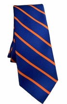 Izod Silk Neck Tie Blue Orange Rep Stripe 59 x 2.75 Florida Gators Colors - £17.99 GBP