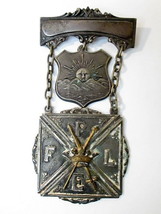 PFLE Masonic Knight of Pythius Badge Medal Pin Pettibone Bros Early 1900s - £76.98 GBP