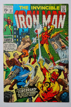 MID GRADE 1970 Invincible Iron Man 27,Marvel Comics 7/70,1st Firebrand:15¢ cover - $34.49