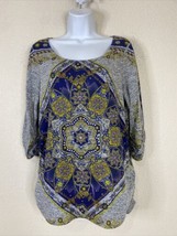 Style &amp; Co Womens Size M Mandala Knit Scoop Blouse 3/4 Sleeve - £5.65 GBP