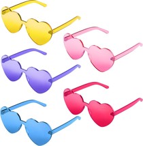 5 Pieces Heart Shaped Rimless Sunglasses - £20.69 GBP