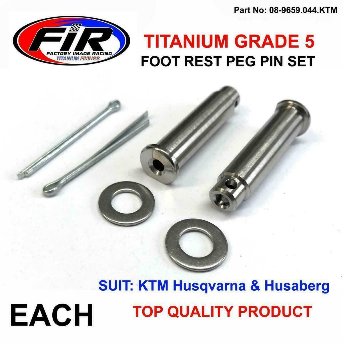 Primary image for PAIR TITANIUM CNC FOOTPEG MOUNTING PIN CLIP SET KTM exc excf six days