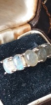 Vintage 1980-s Moonstone Sterling Silver Ring Size UK L 1/2, US 6 - Beau... - $97.02