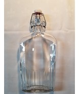 Vintage ~ Clear Glass Flask w/Sealed Cork ~ Snapping Cork Mechanism ~ 5&quot;... - $26.18