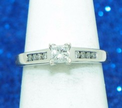 1/2 ct DIAMOND ENGAGEMENT RING REAL SOLID 14 KW GOLD 4.2 g SIZE 6.5 - £664.33 GBP