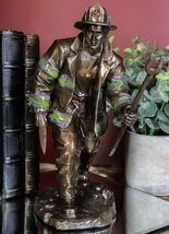 Fireman With Fire Axe And Fork Statue 7.25&quot;Tall In The Line of Duty Fire... - $39.99