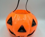 Vintage Bayshore Blow Mold Halloween Jack O Lantern Pumpkin Bucket 4&quot; x ... - £17.37 GBP