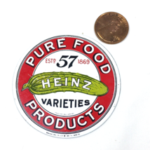 1983 Heinz Pickles Pure Food Products 2.2” Porcelain MINI Metal Replica ... - $22.00