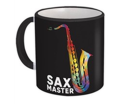 Sax Master Musician Rainbow Colors Wall Art Poster : Gift Mug Saxophone Instrume - £12.50 GBP