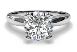 1.50CT Forever One Round DEF Moissanite Double Prong 14k Or 18K White Gold Ring - £819.06 GBP