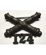 1902-1905, US ARMY ARTILLERY CORPS, BRONZE, 124th FIELD ARTILLERY, COLLA... - $656.14 MXN