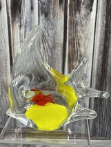 Vintage Art Glass Figural Angel Fish Hand Blown Paperweight Murano Style... - $29.02