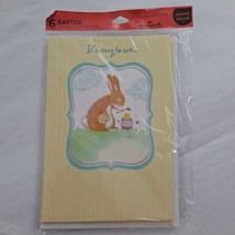 Hallmark Easter Greeting Cards 6 pack bunny chick paintbrush Easter egg yellow - £5.52 GBP
