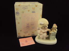 Precious Moments PM942 Sharing 1994 Members Only Girl with Teddy Bear Free Ship - £17.98 GBP