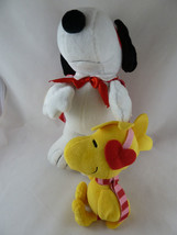 Snoopy Peanuts Plush 12&quot; Kissing Bandit Animated by battery plus Woodstock - $25.73