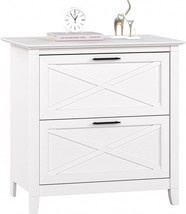 Bush Furniture Key West 2 Drawer Lateral File Cabinet, Pure White Oak - £171.25 GBP